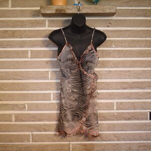 Express Underwear Lingerie Top Y2K Medium Tiger Animal Print